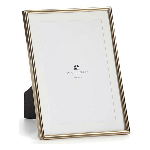 Photo frame Gift Decor Golden Crystal Steel (12 Units)