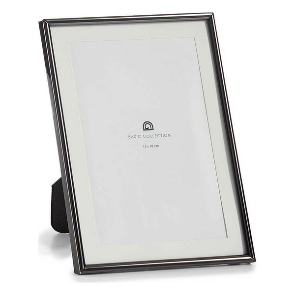 Photo frame Gift Decor Black Crystal Steel (12 Units)