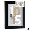 Nuotraukų rėmelis Gift Decor Juoda stiklas Medžio MDF (6 vnt.)