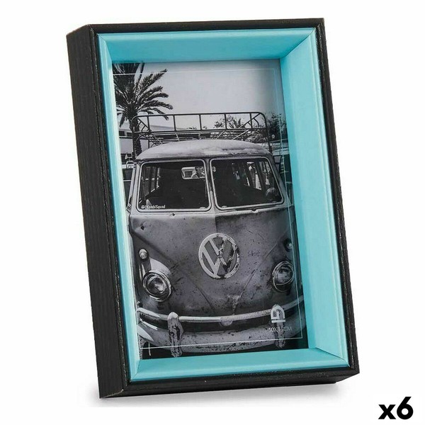 Foto rāmis Gift Decor Zils Melns Stikls Koks MDF (6 gb.)