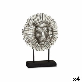 Dekoratīvās figūriņas Gift Decor Sudrabains Sudrabs Lauva 28 x 38,5 x 11,5 cm (4 gb.)