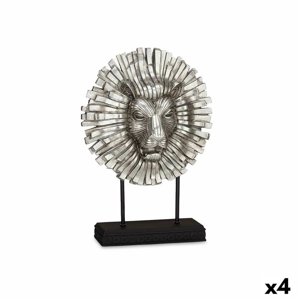 Dekoratīvās figūriņas Gift Decor Sudrabains Sudrabs Lauva 28 x 38,5 x 11,5 cm (4 gb.)