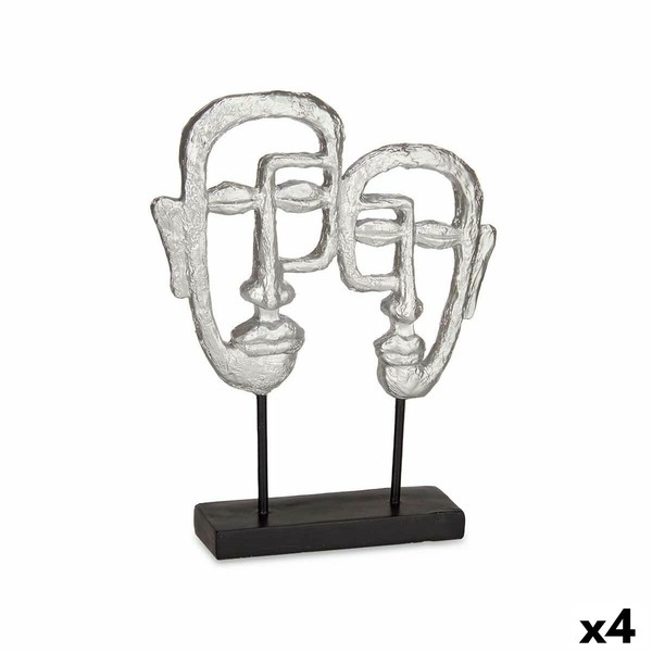 Dekoratīvās figūriņas Gift Decor Sudrabains Sudrabs Seja 27 x 32,5 x 10,5 cm (4 gb.)