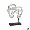 Koristehahmo Gift Decor Hopeinen Hopea Kasvot 27 x 32,5 x 10,5 cm (4 osaa)