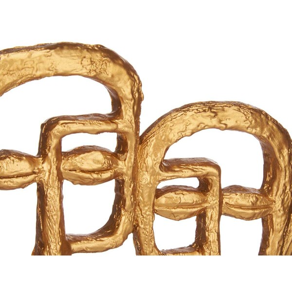 Decorative Figure Gift Decor Golden Face 27 x 32,5 x 10,5 cm (4 Units)