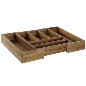 Органайзер для столовых приборов DKD Home Decor Натуральная акация 35 x 30 x 7 см
