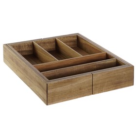 Органайзер для столовых приборов DKD Home Decor Натуральная акация 35 x 30 x 7 см