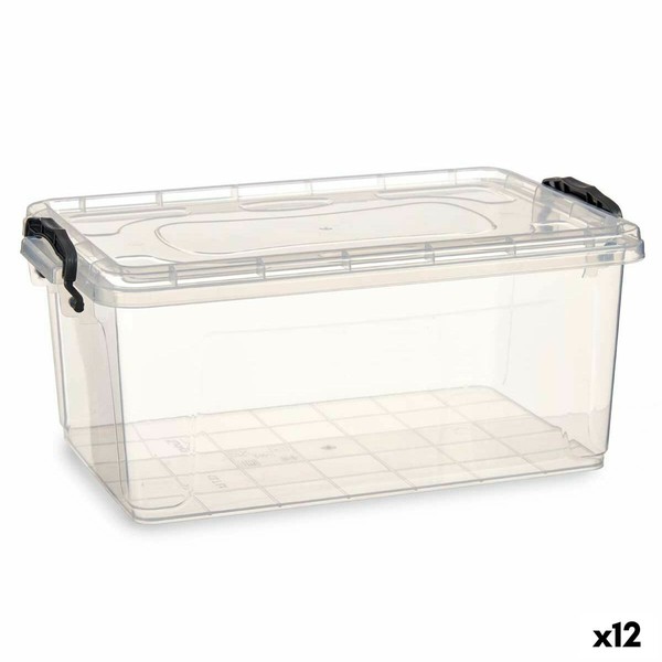 Storage Box with Lid Kipit Transparent Plastic 13,7 L (12 Units)