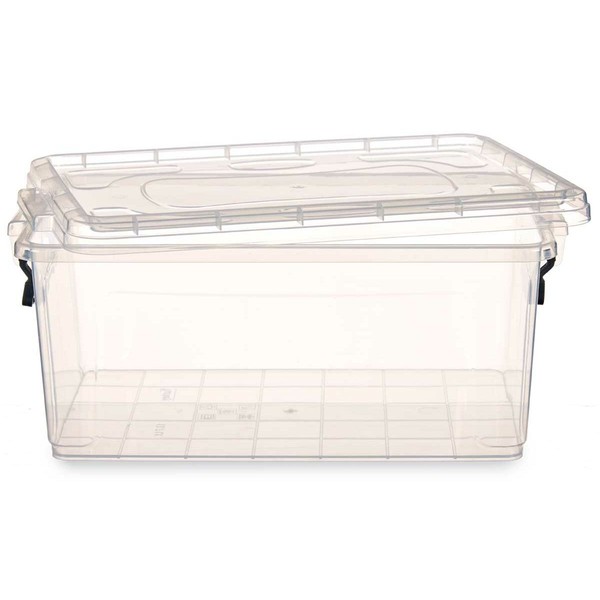 Storage Box with Lid Kipit Transparent Plastic 13,7 L (12 Units)