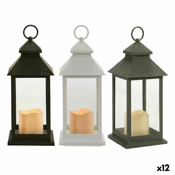 Светодиодный фонарь Gift Decor Белый Чёрный Стеклянный Пластик 13,5 x 34,5 x 13,5 cm (12 штук)