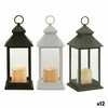 LED laterna Gift Decor Balts Melns Stikls Plastmasa 13,5 x 34,5 x 13,5 cm (12 gb.)