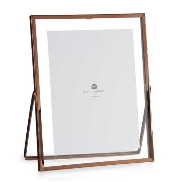 Photo frame Gift Decor Copper Metal Glass Plastic (12 Units)