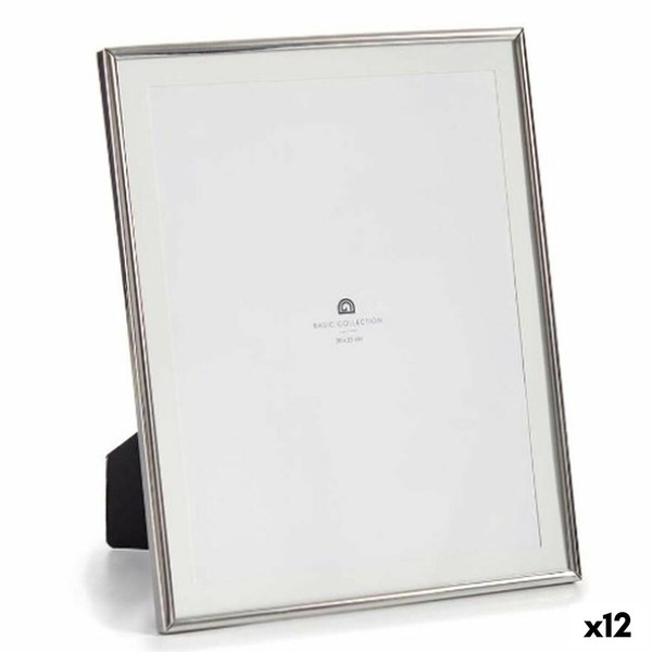 Photo frame Gift Decor Silver Crystal Steel (12 Units)
