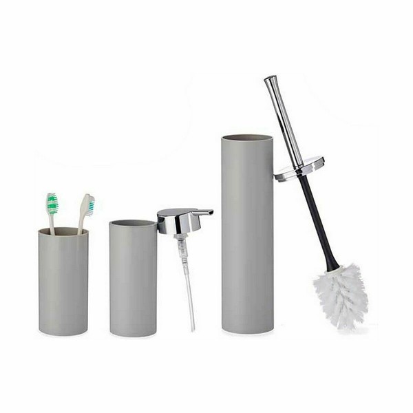 Bath Set Berilo Grey Plastic 16,5 x 8 x 32,5 cm (8 Units)