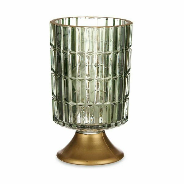LED-lyhty Gift Decor Vihreä Kullattu Lasi 10,7 x 18 x 10,7 cm (6 osaa)