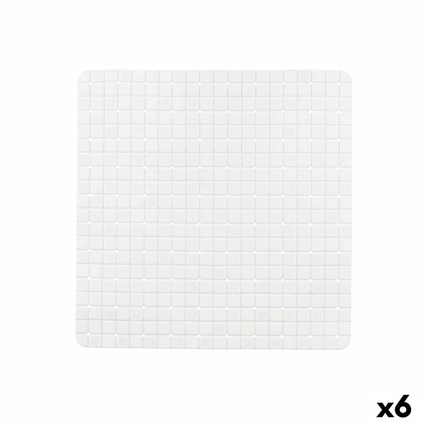 Neslīdošs dušas paklājs Berilo Balts PVC 6 x 50 x 6 cm 50,3 x 50,3 x 0,7 cm Rāmji (6 gb.)