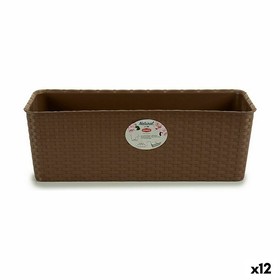 Balkona Puķu Kaste Stefanplast Brūns Plastmasa 18 x 16 x 48,5 cm 49 x 16 x 18 cm (12 gb.)