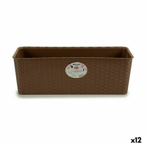Наружный ящик для растений Stefanplast Коричневый Пластик 18 x 16 x 48,5 cm 49 x 16 x 18 cm (12 штук)