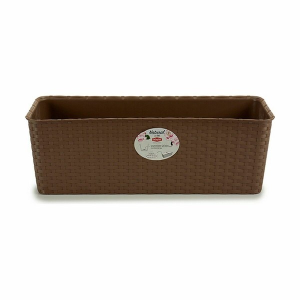 Planter Stefanplast Brown Plastic 18 x 16 x 48,5 cm 49 x 16 x 18 cm (12 Units)