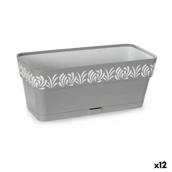 Balkona Puķu Kaste Stefanplast Gaia Pelēks Plastmasa 13,3 x 12,3 x 29,3 cm (12 gb.)