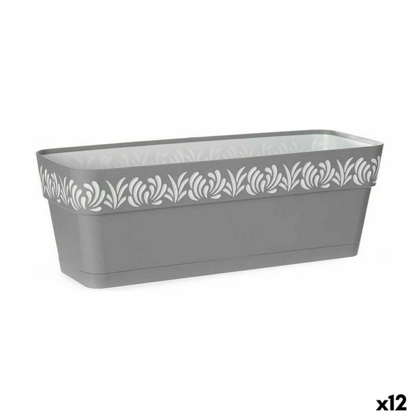 Kukkalaatikko Stefanplast Gaia Harmaa Muovinen 49,5 x 17 x 19 cm (12 osaa)