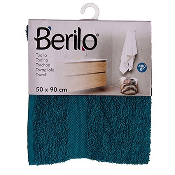 Vannas dvielis Berilo Zils 80 % kokvilnas 20 % Poliesters 50 x 90 cm 50 x 3 x 22 cm 50 x 90 x 0,2 cm (6 gb.)