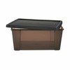 Storage Box with Lid Stefanplast Elegance Grey Transparent Plastic 15 L (6 Units)