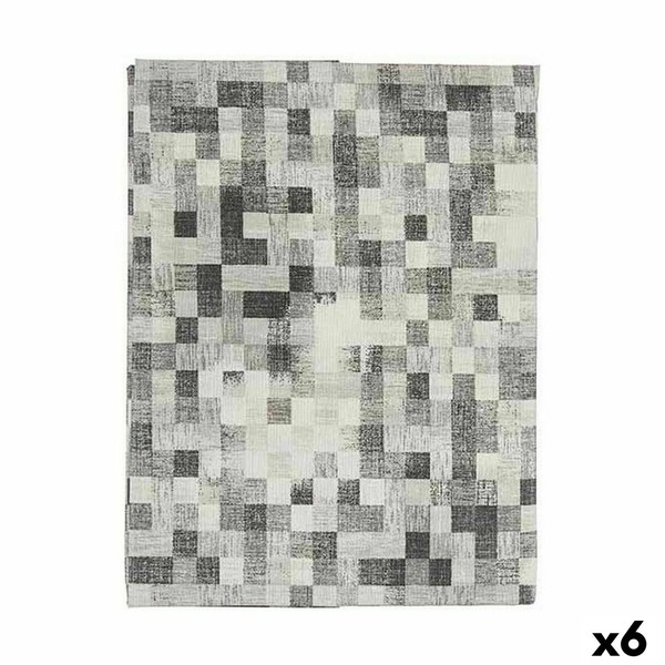 Dėmėms atspari staltiesė Kinvara Pilka Plona drobė Apsauga nuo dėmių Rėmeliai 140 x 180 cm (6 vnt.)