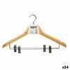 Set of Clothes Hangers Kipit Brown Silver Wood Metal 44,5 x 1,5 x 24,5 cm 44,5 x 24,5 x 2,5 cm 44,5 x 26,5 x 5 cm Clamps (24 Uni