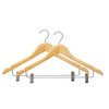 Set of Clothes Hangers Kipit Brown Silver Wood Metal 44,5 x 1,5 x 24,5 cm 44,5 x 24,5 x 2,5 cm 44,5 x 26,5 x 5 cm Clamps (24 Uni