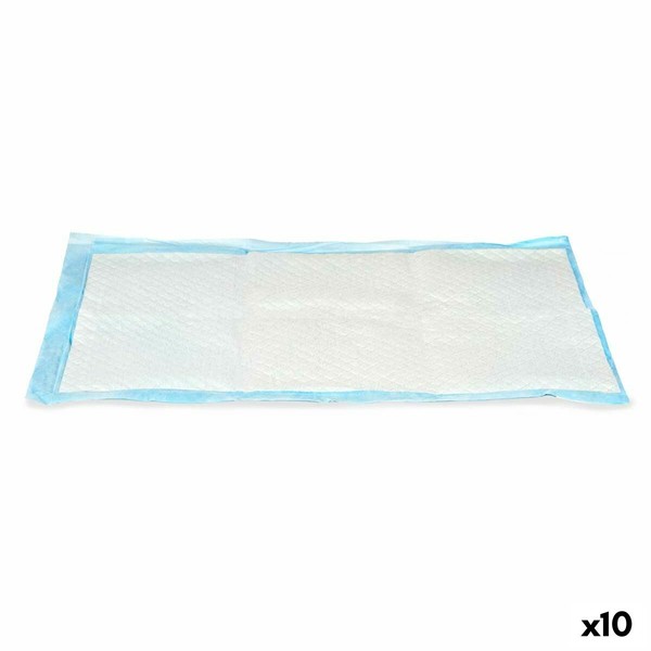 Puppy training pad Mascow Blue White Paper Polyethylene 40 x 60 cm 19 x 28 x 6 cm 19 x 7 x 27,5 cm (10 Units)