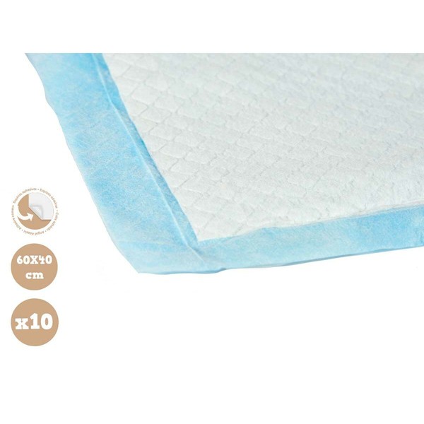 Puppy training pad Mascow Blue White Paper Polyethylene 40 x 60 cm 19 x 28 x 6 cm 19 x 7 x 27,5 cm (10 Units)