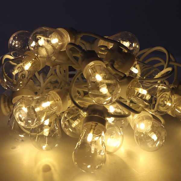 LED bumbu vītne Party Lighting Vintage Silts balts 12,5 m