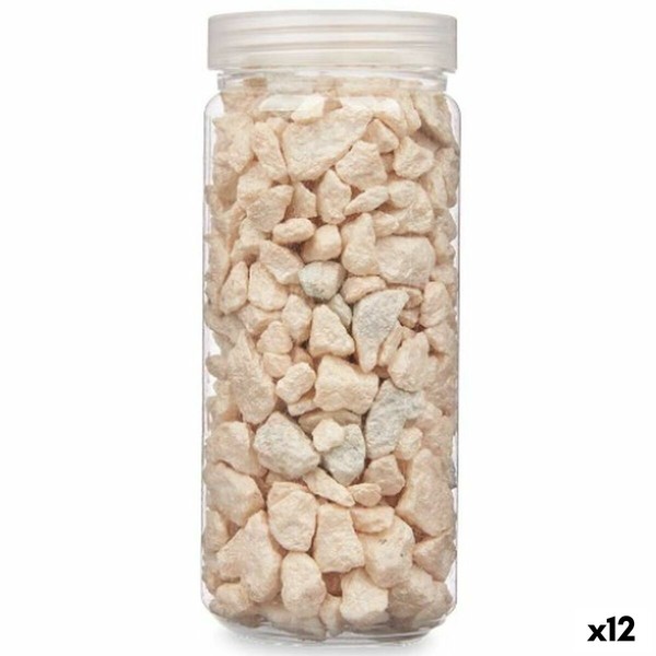Decorative Stones Gift Decor Cream 10 - 20 mm 700 g 6,5 x 15,5 x 6,5 cm 6,2 x 15,3 x 6,2 cm 6,5 x 15,8 x 6,5 cm (12 Units)