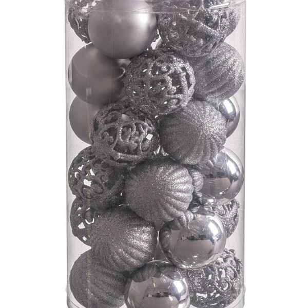 Eglītes rotājumi Sudrabains Plastmasa 5 x 5 x 5 cm (30 gb.)