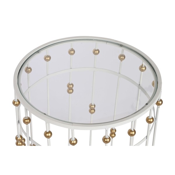 2 tabulu komplekts Home ESPRIT Balts Bronza 42 x 42 x 55 cm