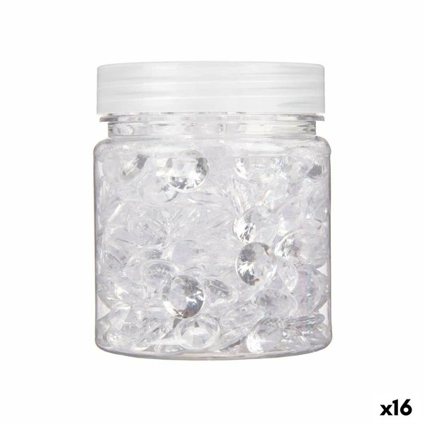 Dekoratyviniai akmenys Gift Decor Skaidrus Plastmasinis 6,5 x 8 x 6,5 cm Deimantas 150 g (16 vnt.)