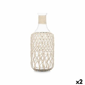 Dekoratīvs pudele Gift Decor Balts Caurspīdīgs 20 x 48 x 20 cm 19 x 48 cm Dekoratīvie (2 gb.)