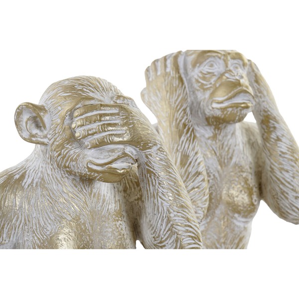 Dekoratīvās figūriņas Home ESPRIT Bronza Mērkaķis Tropiskais 21 x 17 x 25 cm (3 gb.)
