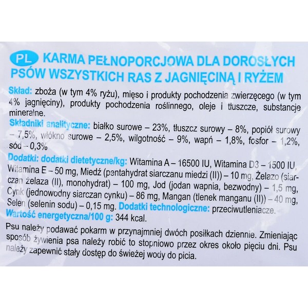 Rehu Dolina Noteci Classic Aikuinen Karitsa Riisi 10 kg