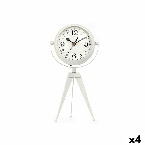 Table clock Gift Decor White Tripod (4 Units)