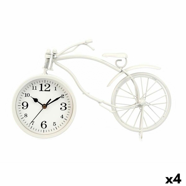 Table clock Gift Decor White Bicycle (4 Units)
