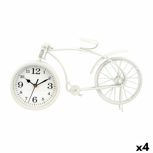 Table clock Gift Decor White Bicycle (4 Units)