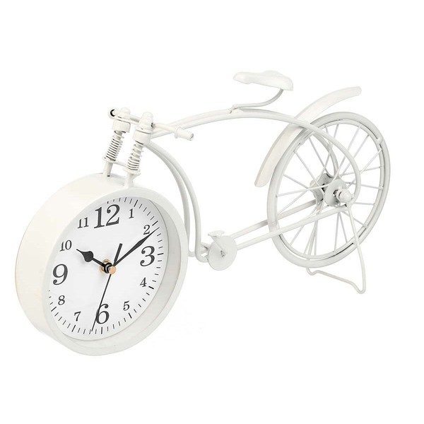 Table clock Gift Decor White Bicycle (4 Units)