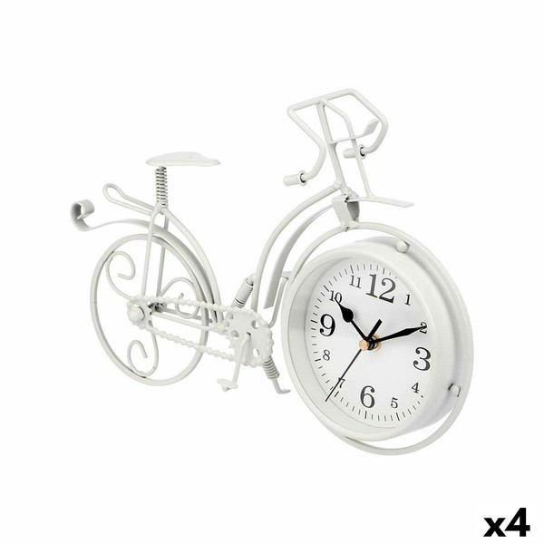 Table clock Gift Decor White Bicycle (4 Units)