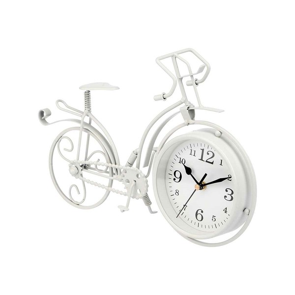 Table clock Gift Decor White Bicycle (4 Units)