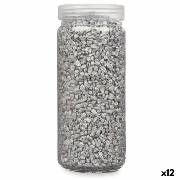 Dekoratīvie akmeņi Gift Decor Sudrabains 2 - 5 mm 700 g 6,5 x 15,5 x 6,5 cm 6,2 x 15,3 x 6,2 cm 6,5 x 15,8 x 6,5 cm (12 gb.)