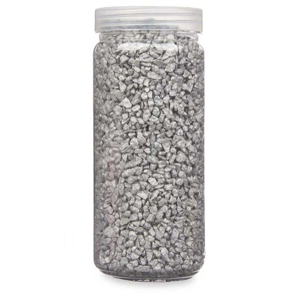 Decorative Stones Gift Decor Silver 2 - 5 mm 700 g 6,5 x 15,5 x 6,5 cm 6,2 x 15,3 x 6,2 cm 6,5 x 15,8 x 6,5 cm (12 Units)
