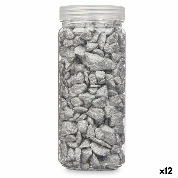 Decorative Stones Gift Decor Silver 10 - 20 mm 700 g 6,2 x 15,3 x 6,2 cm 6,5 x 15,8 x 6,5 cm (12 Units)