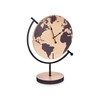 Table clock Gift Decor Black Wood World Map (6 Units)
